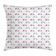 Pink Blue Mopeds Art Pattern Printed Cushion Cover