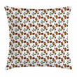 Beans With Blooming Flowers Pattern Printed Cushion Cover