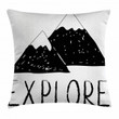 Explore Wild Forest Black And White Pattern Printed Cushion Cover