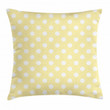 Retro Polka Dots Yellow Art Pattern Printed Cushion Cover