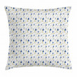 Blossoming Blue Tulips Art Pattern Printed Cushion Cover