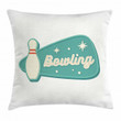 Vintage American Hobby Bowling Art Printed Cushion Cover