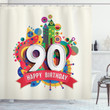 Funky Pop Birthday Design Shower Curtain Home Decor