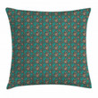 Retro Curly Leaves Pattern Printed Cushion Cover