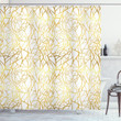 Golden Abstract Exotic Pattern Shower Curtain Home Decor
