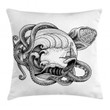 Abstract Octopus Gray Pattern Printed Cushion Cover