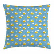 Bees Wings Big Eyes Doodle Pattern Printed Cushion Cover