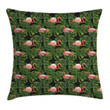 Exotic Bird And Monstera Art Pattern Printed Cushion Cover