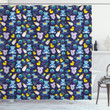 Children Toy Composition Lovely Pattern Shower Curtain Home Decor