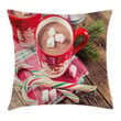 Hot Chocolate In Mugs Printed Cushion Cover Home Decor