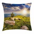 Behind Boulders Sunlight Pattern Printed Cushion Cover
