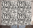 Grunge Letters Pattern Black And White Window Curtain Home Decor