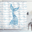 Zentengle Fish Tail On Waves Shower Curtain Home Decor