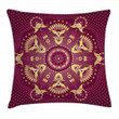 Eastern Retro Pink Pattern Art Printed Cushion Cover