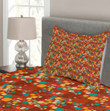 Colorful Abstract Motif 3D Printed Bedspread Set