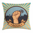 Vocal Hand Mic Rock Pattern Printed Cushion Cover