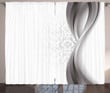 Wavy Stripes And Flowers Pattern Window Curtain Home Decor