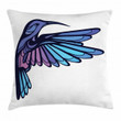 Exotic Hummingbird White Background Art Pattern Printed Cushion Cover