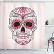 Mexican Ornaments Flower Skull Pattern Shower Curtain Home Decor