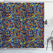 Vibrant Blooms Dark Blue Pattern Shower Curtain Home Decor