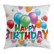 Balloon Burst Celebration Happy Birthday Art Printed Cushion Cover