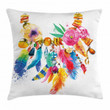 Boho Inspired Elements Colorful Pattern Printed Cushion Cover