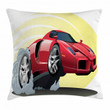 Cartoon Vehicle Powerful Red Car Pattern Cushion Cover