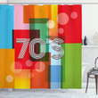 Retro 70's Art Seventies 3d Printed Shower Curtain Bathroom Decor