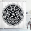 Oriental Tattoo Art Mandala Style Circle Shower Curtain Home Decor