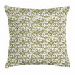 Vintage Foliage Leaves Pattern Art Printed Cushion Cover