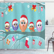 Owl Family Tree Christmas Pattern Shower Curtain Home Decor
