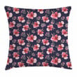 Pink Garden Flora Art Pattern Printed Cushion Cover