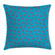Abstract Spring Butterflies On Blue Pattern Printed Cushion Cover