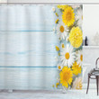 Seasonal Garden Yellow Flowers Printed Shower Curtain Home Decor