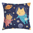 Cartoon Dog Astronaut Art Pattern Printed Cushion Cover