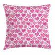 Pink Romantic Motifs Cushion Cover Home Decor