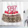 Birthday Cherries Cream Cake Shower Curtain Home Decor