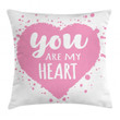 You Are My Heart Pink Splashing Pattern Printed Cushion Cover