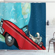 Cosmonaut In A Car Shower Curtain Home Decor