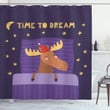 Typography With Moose Time To Dream Shower Curtain Home Decor