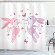 Bunnies Kissing In Air Pattern Shower Curtain Home Decor