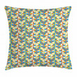 Stripes And Dots Art Pattern Printed Cushion Cover