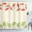 Border With Mountain Ash Beige Pattern Shower Curtain Home Decor