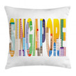 Vibrant Lettering Design Singapore Pattern Printed Cushion Cover