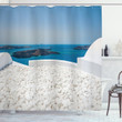 Santorini Island Greece Printed Shower Curtain Home Decor
