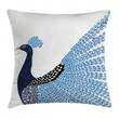 Exotic Peacock Feather Pattern Printed Cushion Cover