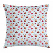 Valentines Lovers Muffins Cakes Pattern Printed Cushion Cover
