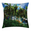 Hawaii Island Palm Tree Art Pattern Printed Cushion Cover
