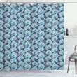 Medieval Floral Light Blue Pattern Shower Curtain Home Decor