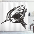 Wild Fish With Open Mouth Shower Curtain Home Decor
